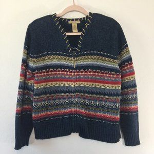 Mountain Lake Petite Fair Isle Nordic Sweater PM